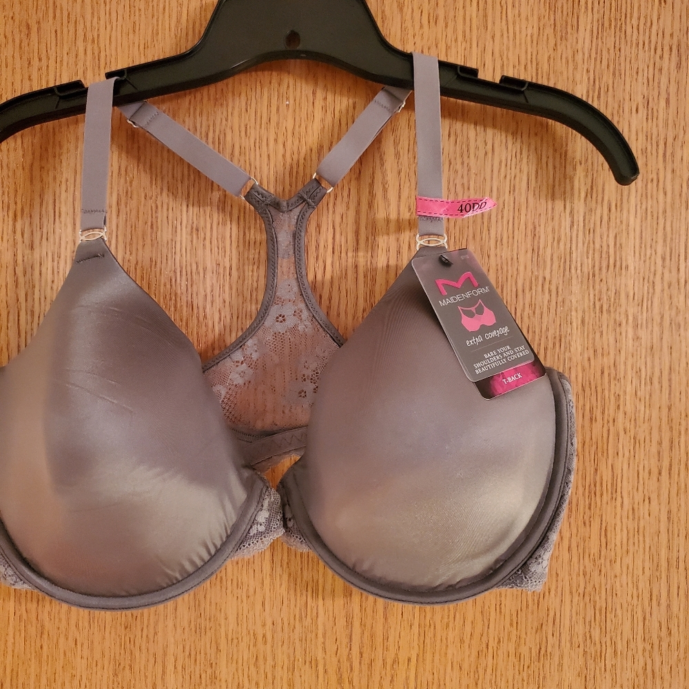 Maidenform Grey 40DD Racer back Front Snap Bra NWT
